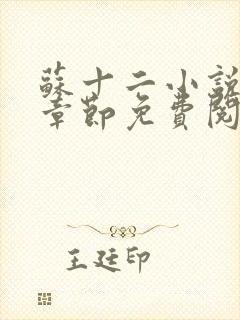 苏十二小说最新章节免费阅读全文