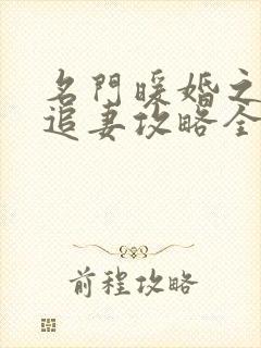 名门暖婚之权爷追妻攻略全文免费阅读