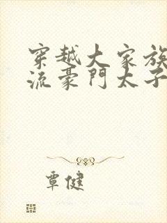 穿越大家族之风流豪门太子爷