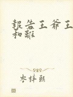 报告王爷王妃要和离