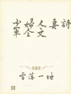 少妇人妻诗雨小军全文