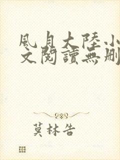 风月大陆小说全文阅读无删减