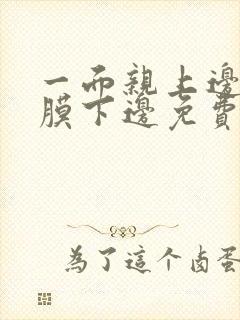 一面亲上边一面膜下边免费阅读