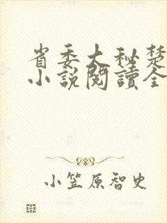 省委大秘楚东恒小说阅读全文