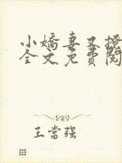 小娇妻又撩又甜全文免费阅读