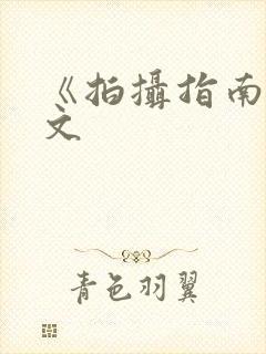 《拍摄指南》全文