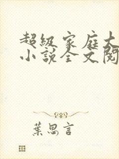 超级家庭大杂烩小说全文阅读