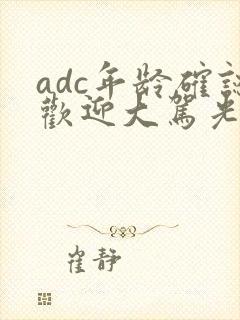 adc年龄确认欢迎大驾光临小说