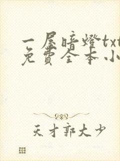 一屋暗灯txt免费全本小说电子书