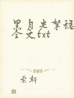 黑月光拿稳小说全文txt