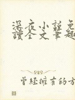 深夜小说免费阅读全文笔趣阁