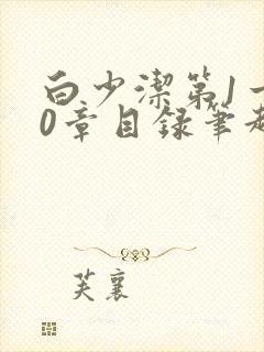 白少洁第1一40章目录笔趣阁