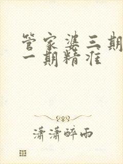 管家婆三期必开一期精准