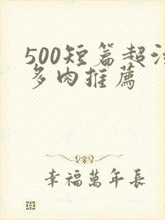 500短篇超污多肉推荐