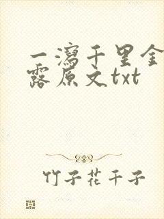 一泻千里金银花露原文txt