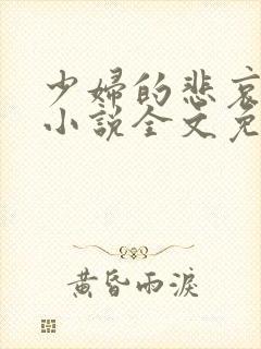 少妇的悲哀榆木小说全文免费阅读笔趣阁下载