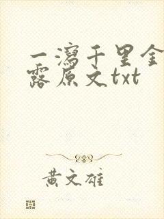 一泻千里金银花露原文txt