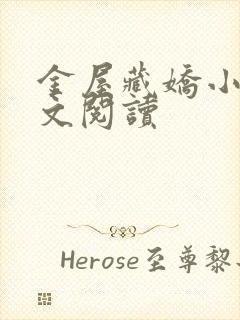 金屋藏娇小说全文阅读