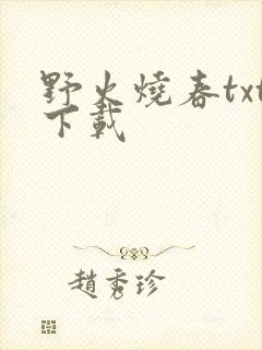 野火烧春txt下载