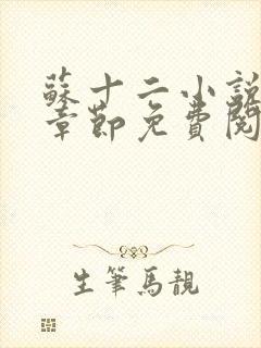 苏十二小说最新章节免费阅读