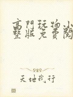 高门玩物小说完整版免费阅读