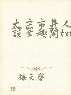 大宋市井人家小说笔趣阁txt