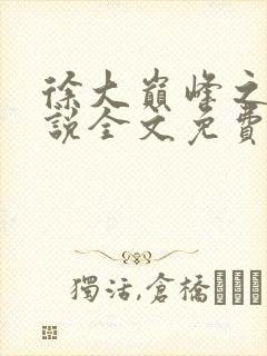 徐大巅峰之路小说全文免费阅读