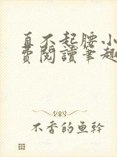 直不起腰小说免费阅读笔趣阁无弹窗