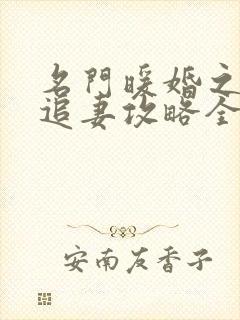 名门暖婚之权爷追妻攻略全文免费阅读