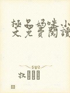 极品妈咪小说全文免费阅读