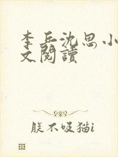 李兵沈思小说全文阅读