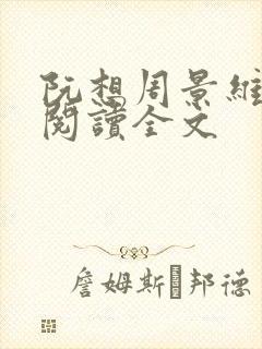 阮想周景维免费阅读全文