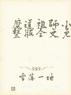 魔道祖师小说完整版全文免费阅读
