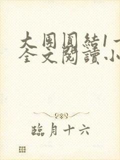 大团圆结1一6全文阅读小说于兜兜