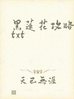 黑莲花攻略手册txt