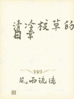 清冷校草的抹布日常