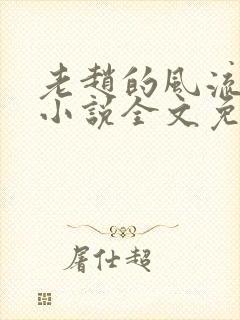 老赵的风流人生小说全文免费阅读