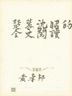 楚慕沈昭的小说全文阅读