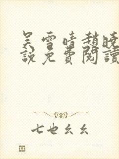 吴雪晴赵晓东小说免费阅读