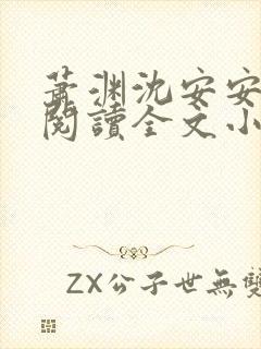 萧渊沈安安免费阅读全文小说