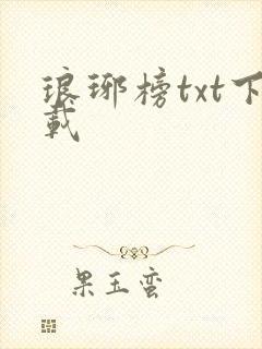 琅琊榜txt下载
