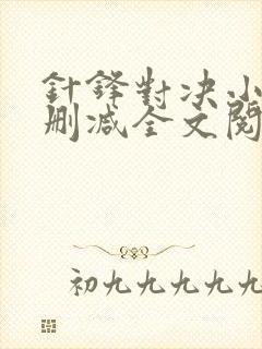 针锋对决小说未删减全文阅读