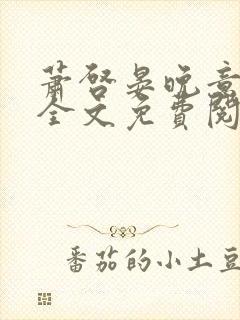 萧启晏晚意小说全文免费阅读