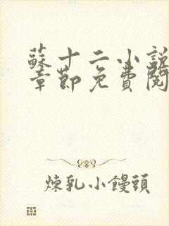 苏十二小说最新章节免费阅读全文