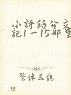 小诗的公交车日记1一15哪里能看