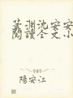 萧渊沈安安免费阅读全文小说