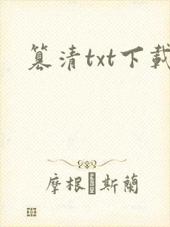 篡清txt下载