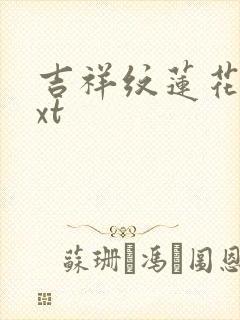 吉祥纹莲花楼txt