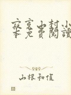 寂寞山村小说全本免费阅读