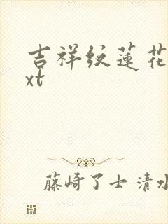 吉祥纹莲花楼txt